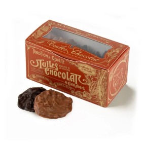 Tuiles chocolat caramel panaché lait et noir