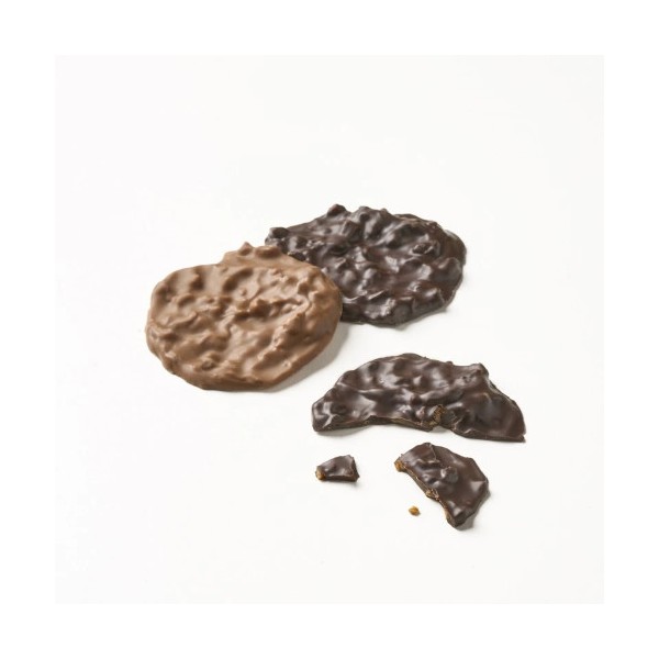 Tuiles chocolat caramel panaché lait et noir